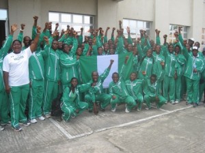 African Youth Athletic Championship: Team Nigeria, just arrived Warri, Delta State for the Championship. Photo by Frank Efe 