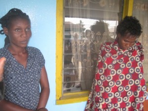 From left: Miss Christabel Ejenawho  and Mrs. Efe Ini, the two vehicle licence fraudsters