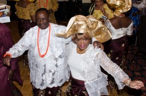 Mr. and Mrs. Benard Okitikpi of Chicago digging it at the dance floor during the occassion