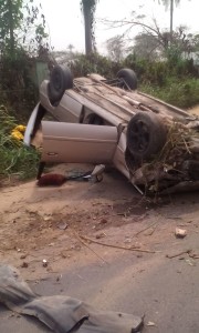 The car involved in the accident 