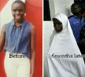 Ese Oruru, before and after her abduction.