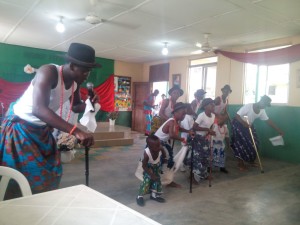 Pupils of Chinkelly High School, Ekpan doing their cultural dance.