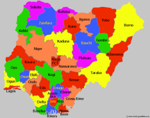 Map of Nigeria. 