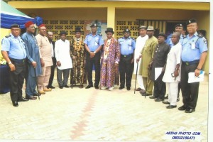 CP SODIPO WITH TRADITIONAL RULERS, CDC CHAIRMEN, PCRC MEMBERS AND THE DPO OF AZIKORO DIVISION SP FIDELIS ODUNNA RIGHT, DURING CP RECENT VISIT TO AZIKORO DIVISION IN YENAGOA