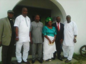 Prince Godwin Ogorugba, (middle), with members of the Isoko North PDP reconciliation committee headed by Hon. Chief Philip Adheke.