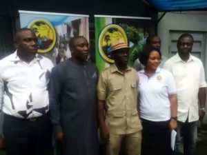 The special Assistant to the Governor on conflict resolution, Comrade Shedrack Agediga (2nd left), Comrade Sheriff Mulade, National Coordinator, CEPEJ (middle) and others during the visit.