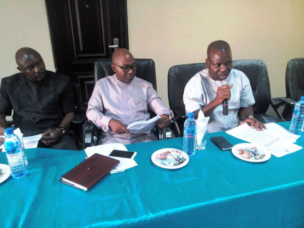 Hon. Festus Ovie Agas, Secretary to the Delta State Government (middle), Mr. Vincent Uduaghan, Commissioner for Transport (right) and Arthur Akpowowo, Special Adviser to Governor Uduaghan on Security. 