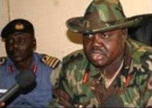 R-L: Former Commander of Joint Task Force, Brig. Gen. Sarkin Yarki Bello