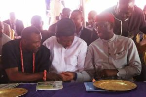 R-L: Governor Ifeanyi Okowa, Hon. Osanubi Friday and Micheal Diden (Ejele). 